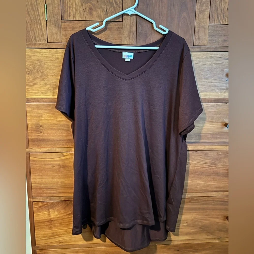 Dark maroon V-Neck T-Shirt - Picture 1 of 1